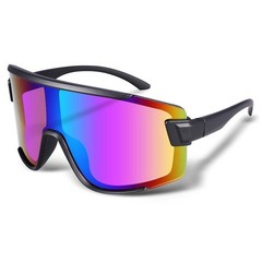 Sport Men Baseball Running Ski Sunglasses Retro Reflective Big Large Single Lens