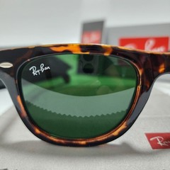 Ray-Ban RB2140 Wayfarer Classic Sunglasses Tortoise Frame Green Glass Lens 50mm~