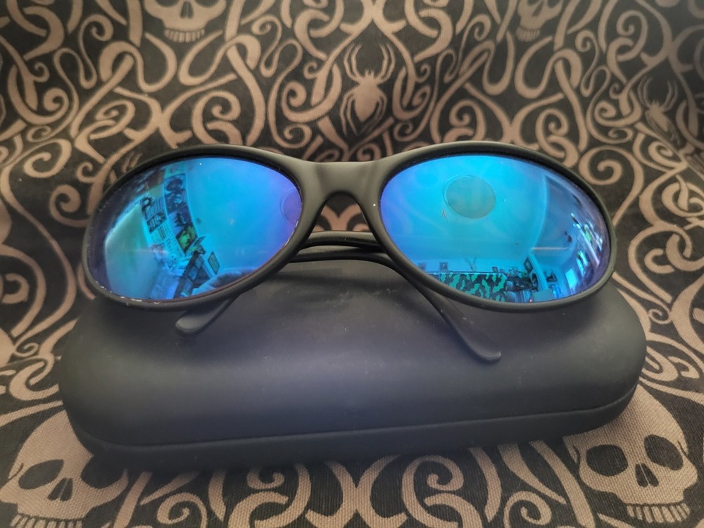 Vtg Revo Extreme Wrap Polarized Sunglasses 1004 001 Blue Mirrored Polarized