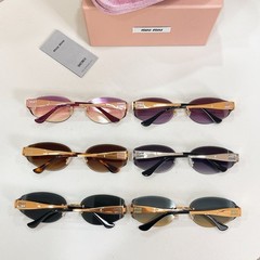 Miu Miu Sunglasses MU 8065 Gold/Gradient Brown Lens 61-17-128mm New With Case