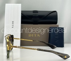 Dita Mach Seven Square Sunglasses DTS135-56-03 Gray Swirl Gold Gray 56mm NEW