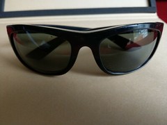 RAY-BAN L2870 Made in USA G15 GLOSSY BLACK EBONY BALORAMA Wrap Vintage See Photo