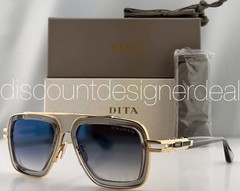 DITA LXN-EVO Sunglasses Crystal Grey White Gold Blue Flash Lens 54mm DTS403-A-02