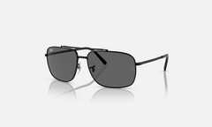 Ray-Ban Sunglasses RB 3796 002/B1 Shiny Black Metal Gray Glass 59mm with Case