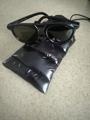 Moncler ML0100 01N Shiny Black Sunglasses with Puffer Pouch