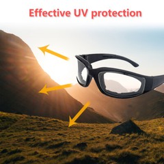 1 PAIR Combo Padded Goggles Wind Resistant Sunglasses Motorcycle Riding Glasses