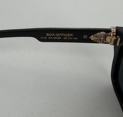 Chrome Hearts Box Officer Square Sunglasses 56 in Black with Dark Green Lenses