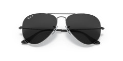 Ray-Ban Aviator Total Black Polarized 58 mm Sunglasses RB3025 002/48 58-14