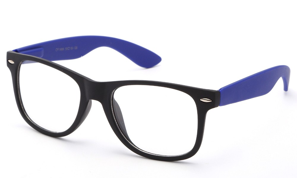 Popular Blue Clear Lens Glasses New Design Retro Nerd Frames Colorful Two Tone