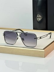 Maybach Luxury Rimless Square Sunglasses Gunmetal Frame Gradient Blue Lenses