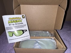 BattleVision 2-Pack Night Vision Wraparounds Green Night Glasses, AS-SEEN-ON-TV