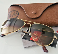 Ray-Ban aviator Sunglasses Light Brown Gradient lens Gold Frame RB 3025-58mm