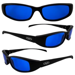 NEW ATTITUDES – Stylish Sunglasses – Blue Lenses, MATTE Black Frame