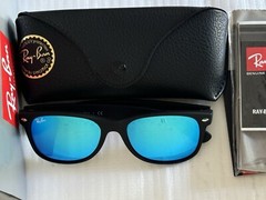 NEW Ray-Ban RB2132 NEW WAYFARER 622/17 3N Blue Mirror 55mm Sunglasses