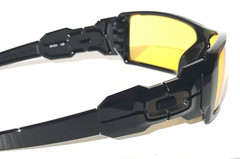 NEW Oakley OIL RIG Polished Black GALAXY Amber Yellow Lens Sunglass 9081