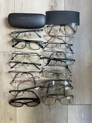 Lot Of 19 Mixed eyeglasses Halston, Charmant, Modo, Marchon, Etc- AS-IS