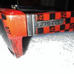 RARE Von Zipper Fulton Tony Stark IRON MAN 2 Sunglasses Red Black Checkered