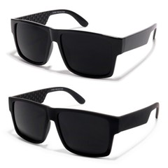 ShadyVEU Oversized Rectangular Black Out OG 90s Migraine Super Dark Sunglasses