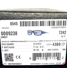 Oakley Fives Squared Sunglasses Matte Black Gray USA Logo OO9238-3354 with Pouch