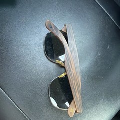 Panama Jack Men’s Brown Wood Grain Square Sunglasses Black Plastic Lenses