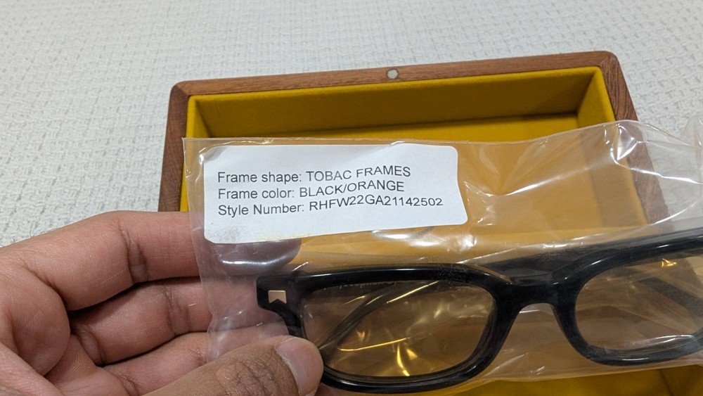 BRAND Rhude Tobac Sunglasses Black/Yellow Tint Handmade Japan Designer Eyewear