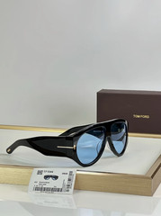 Tom Ford Bronson TF1044 60 12-140 Unisex Sunglasses Shiny Black Frame Blue Lens