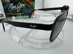 MAUI JIM 2ND REEF MJ 607-02 SATIN BLACK NEUTRAL GREY POLARIZED AVIATOR SUNGLASSE