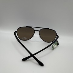 Men’s Aviator Sunglasses Black Metal Frame Purple Mirrored Tinted Plastic Lenses