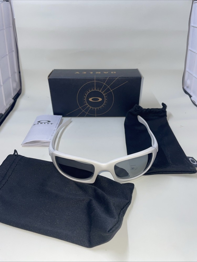 Oakley Fives Squared (4+1) White Wrap Sunglasses USA 2 Felt Bag/ Box READ DESC