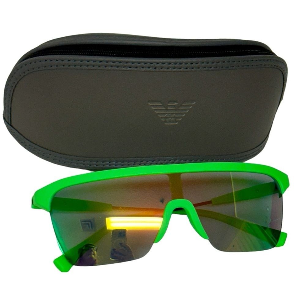Emporio Armani Matte Fluo Green Sunglasses Branded Zip Case EA-4146-583431 NEW