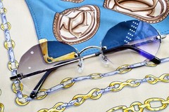 Cartier vintage y2k rimless 18k 750 solid trinity gold sunglasses Trinity decor
