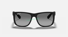 Ray-Ban Justin RB4165 622/T3 Matte Black Grey Gradient Polarized Sunglasses 54mm