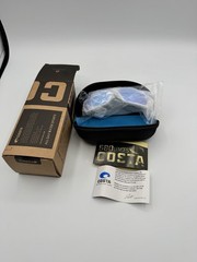 NEW Costa Del Mar TUNA ALLEY Polarized Sunglasses White /Blue Mirror 580p