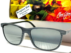 NEW Maui Jim LELE KAWA Grey Stripe POLARIZED Neutral Grey GLASS Sunglass 811-11D