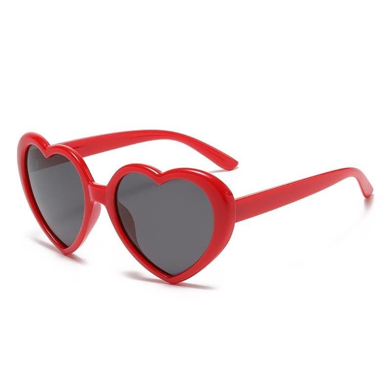 Red Heart Sunglasses for Women Polarized Heart Shaped Glasses Cute Eyewear