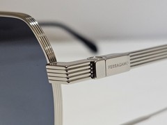 Ferragamo SF332SP P42 Men Sunglasses Titanium Polarized SilverBlue Made In Italy