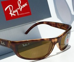 NEW Ray Ban Sport wrap Tortoise frame POLARIZED Brown lens Sunglass RB4033 642
