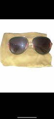 Gucci 0062S_003 Grey Gradient Lens Pilot Sunglasses – Green/Gold