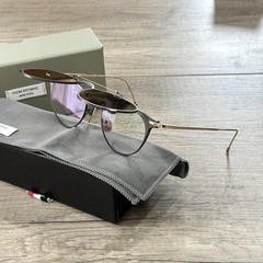 THOM BROWNE TBS814 Black Gold Clip-On Eyeglasses Sunglasses Japan w/ Box FullSet