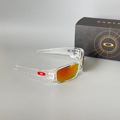 Oakley Gascan OO9014 Polarized Sunglasses Clear Frame Ruby Iridium Lens