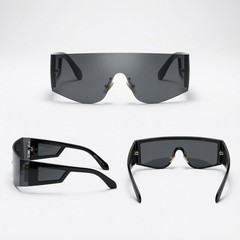 Men Sunglasses Mask Style Best Luxury Runway Looks Wide Edgeless Designer Square