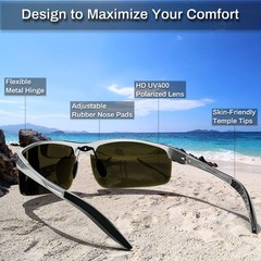 HD Driving Polarized Sunglasses Men UV Protection Mirrored Golf Fishing Outdoor