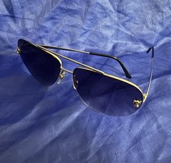 Men’s Gold Metal Aviator Sunglasses Gray Gradient Plastic Lenses Solid