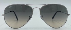 Ray Ban Aviator Silver 3025 003/32 Grey Gradient Sunglasses 55 mm Discounted