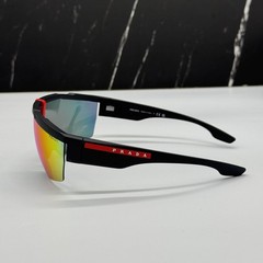 Prada Linea Rossa PS03XS DG008F Men Black Multicolor Sport Sunglasses Authentic