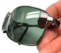 Ray-Ban Sunglasses RB 3498 004/71 Gunmetal Dark Silver Green Tinted 64mm w/case