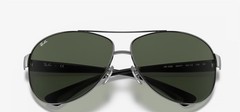 Ray-Ban Sunglasses RB 3386 004 71 Shiny Gunmetal on Black Green 63mm with Case