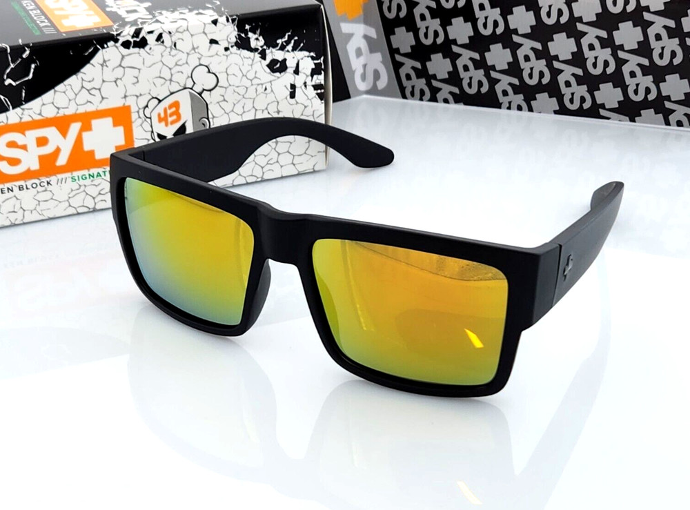 Men’s Polarized Cyrus Sunglasses Matte Black Orange Mirror Polarized Lens 140mm