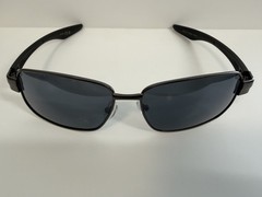 Mens Classic Rectangle Shape Sunglasses Gray Metal Frame Tinted UV400 Lens