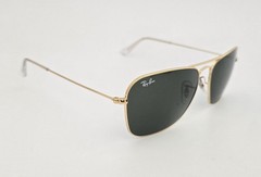 Ray Ban Sunglasses NEW 3136 Caravan Color 001 Gold G-15 Size 58 Large Authentic